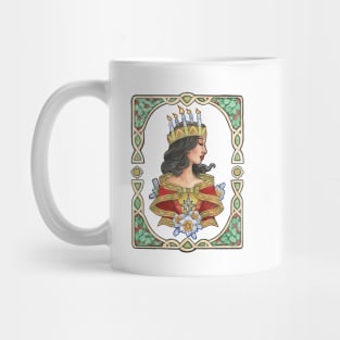 Evergreen Lady Goddess Saint Lucy Inspired Art Nouveau Christmas Spirits of Winter Series Mug